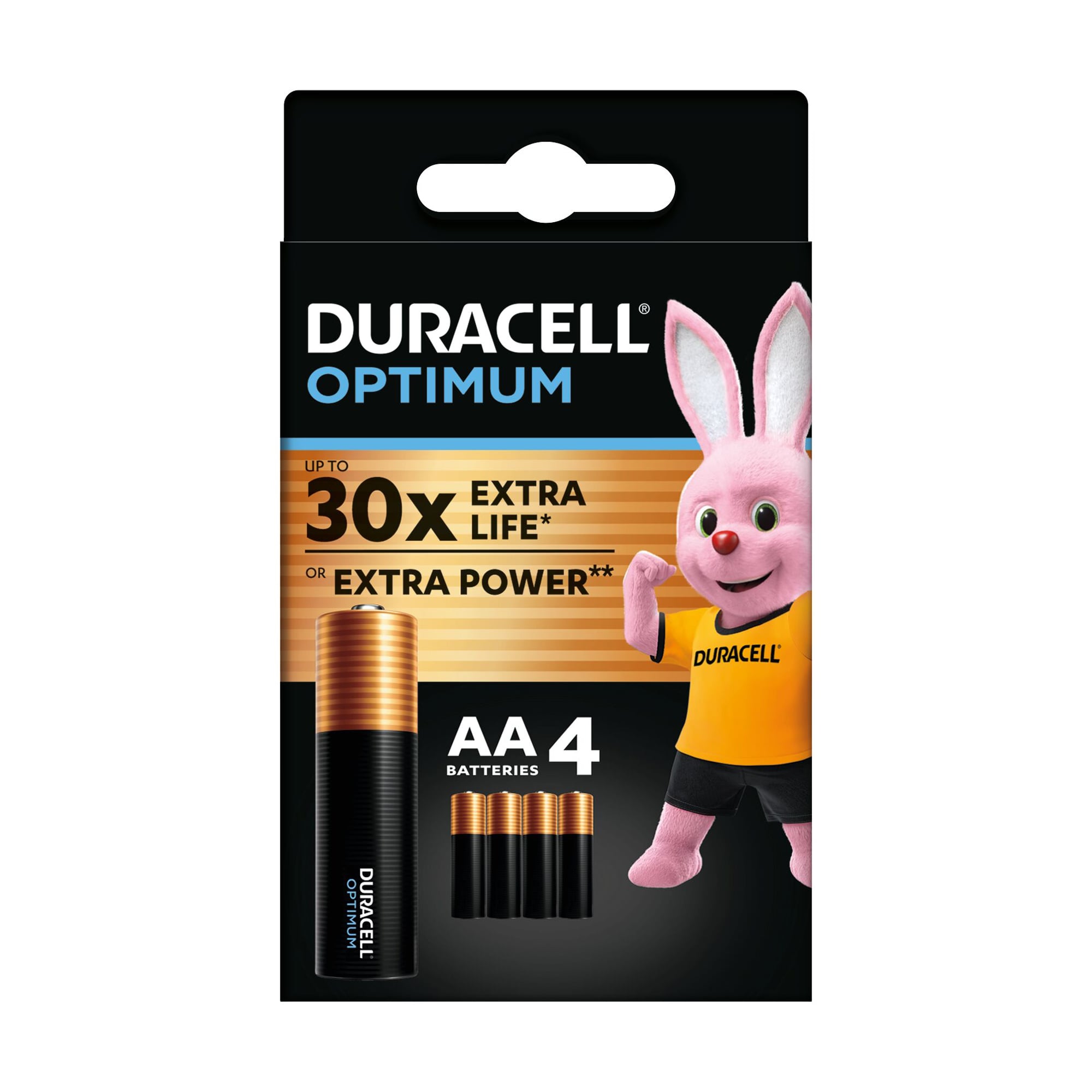 Алкалінові батарейки Duracell Optimum AA 1.5V LR6, 4 шт