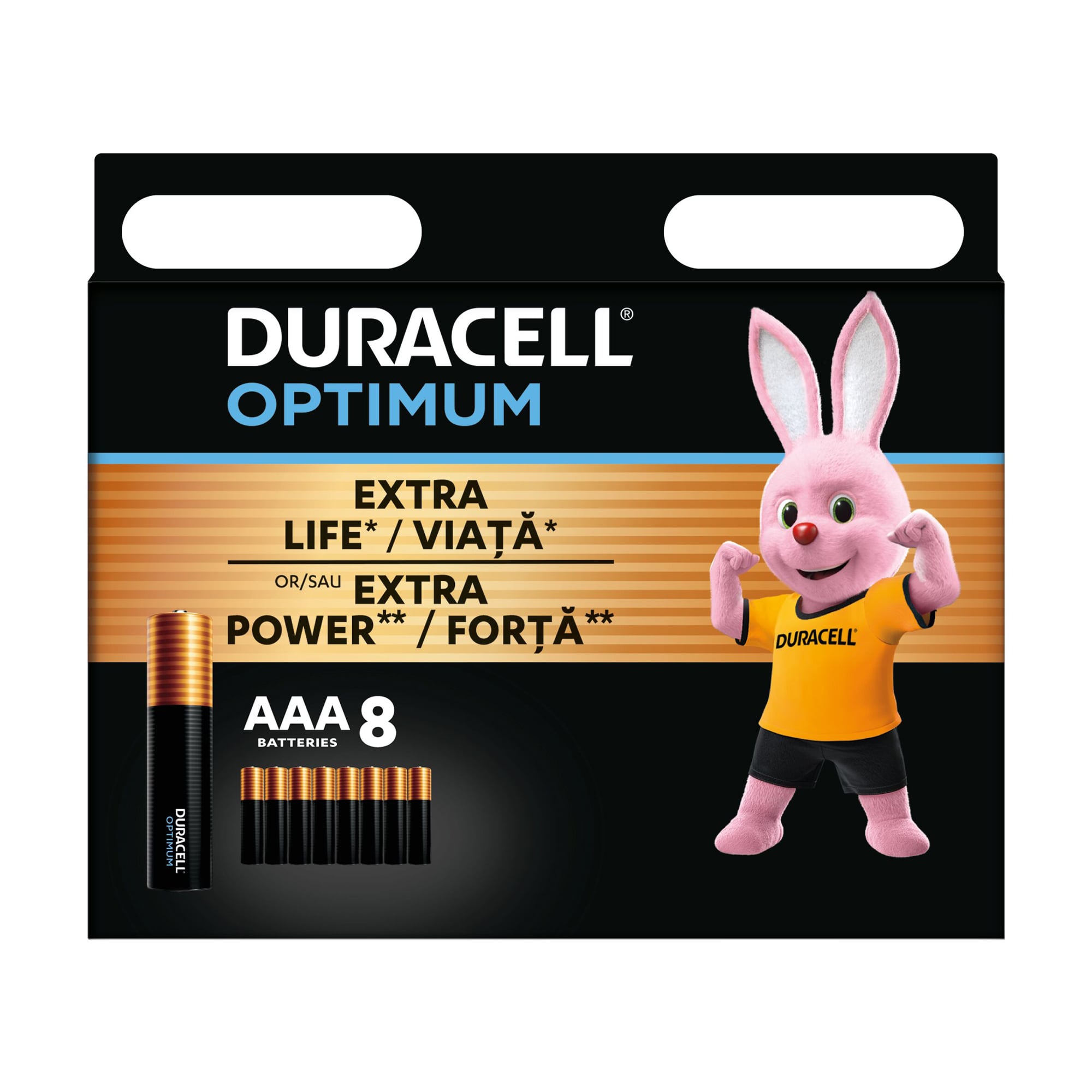 Алкалінові батарейки Duracell Optimum AAA 1.5V LR6, 8 шт